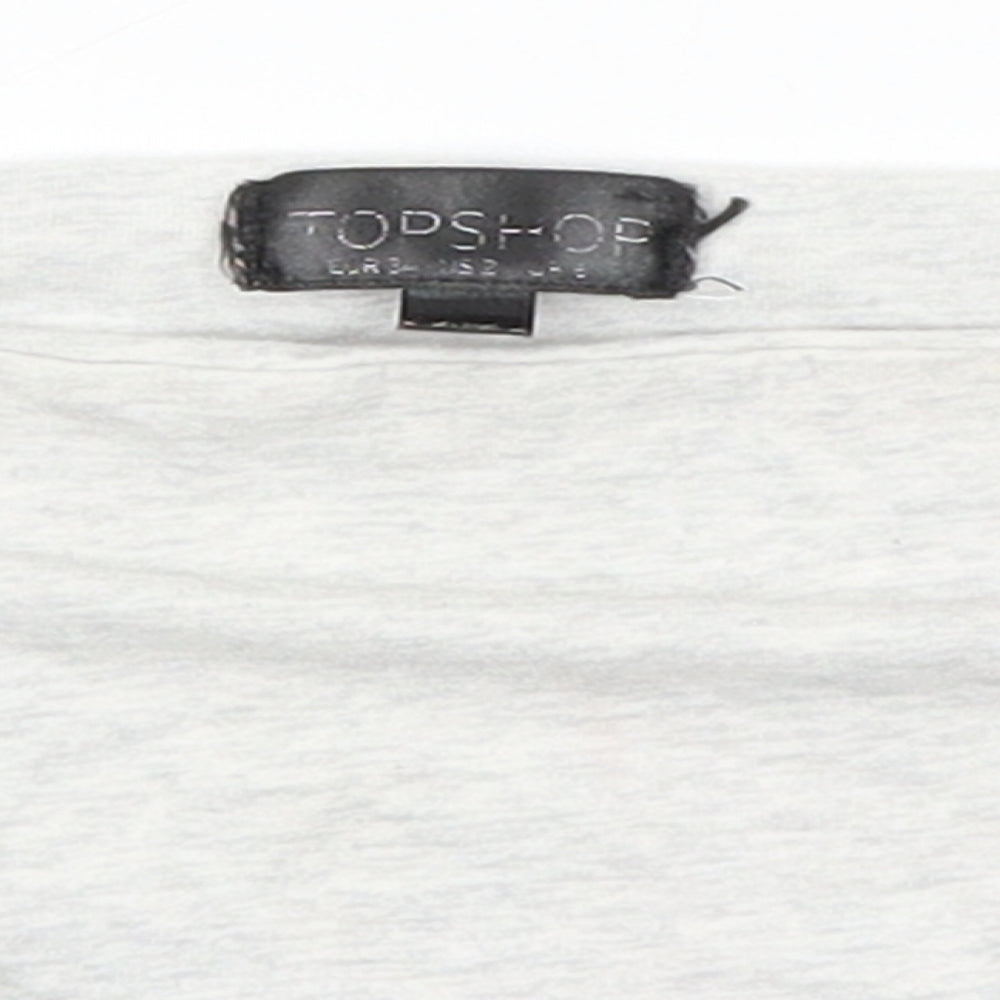 Topshop Womens Grey   Cropped Blouse Size 6
