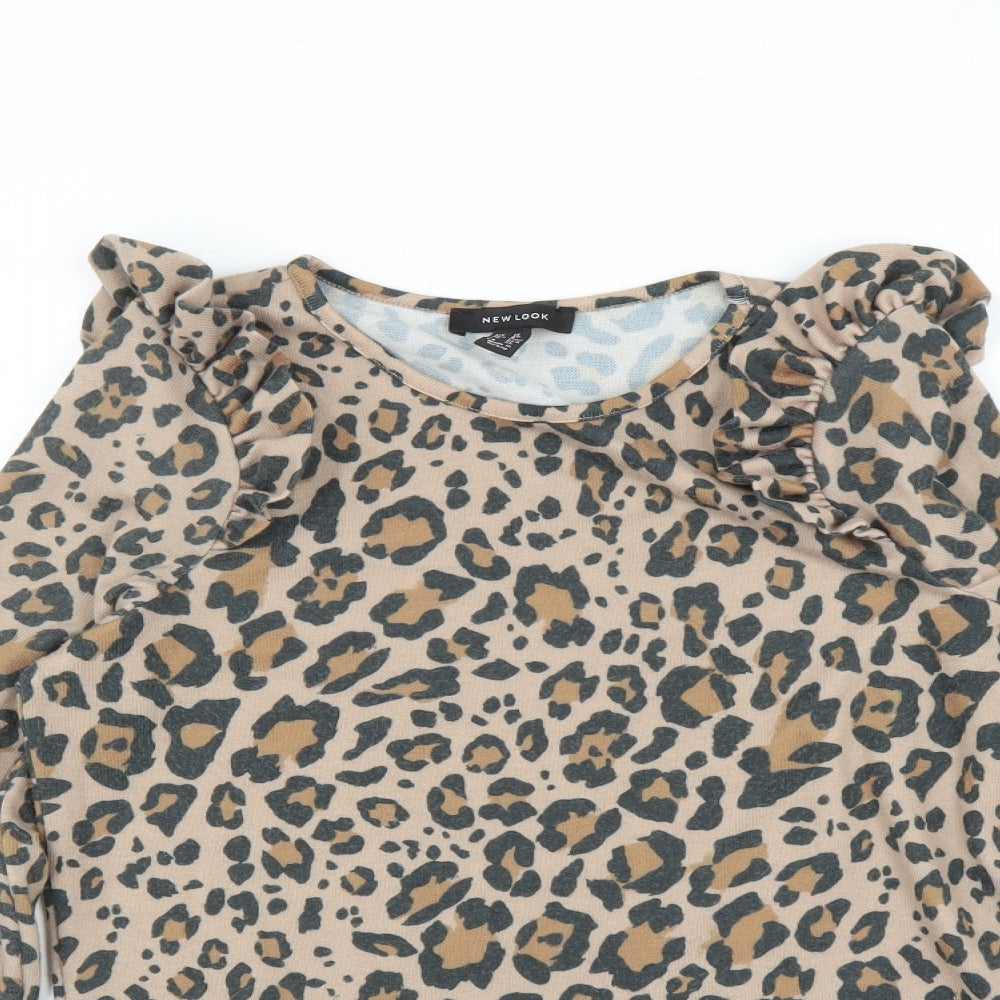 New Look Womens Multicoloured Animal Print  Pullover Jumper Size 12