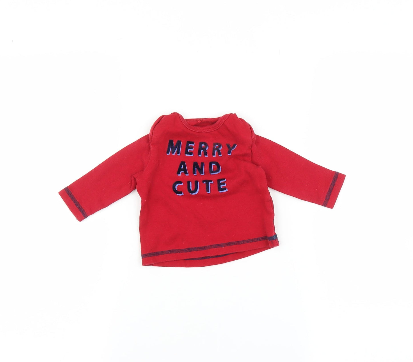 George Baby Red    Pyjama Top Size 0-3 Months  - Christmas top