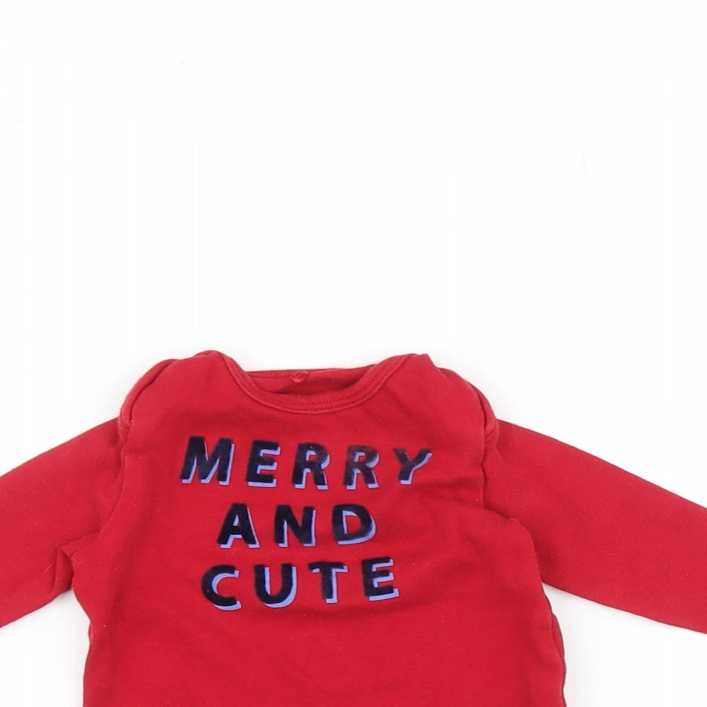 George Baby Red    Pyjama Top Size 0-3 Months  - Christmas top