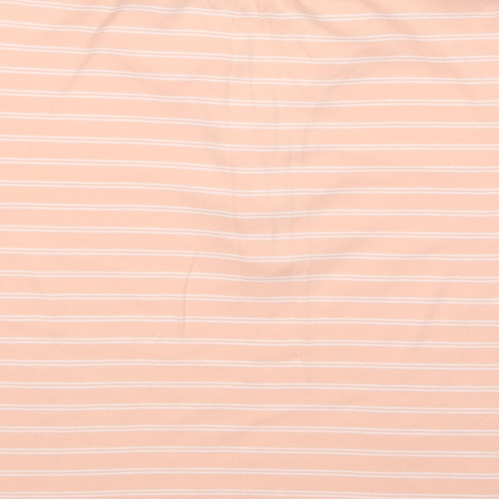 Image Womens Orange Striped  Basic Polo Size L