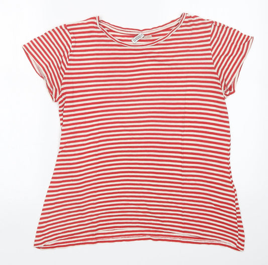 H&M Womens Red Striped  Basic T-Shirt Size L