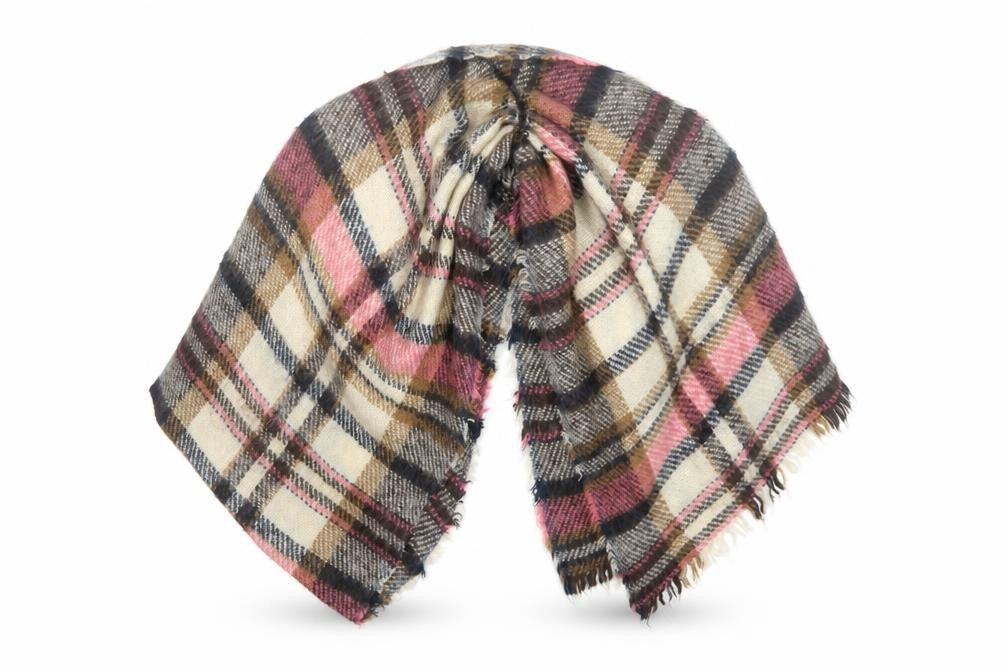 Preworn Womens Multicoloured Plaid   Shawl/Wrap