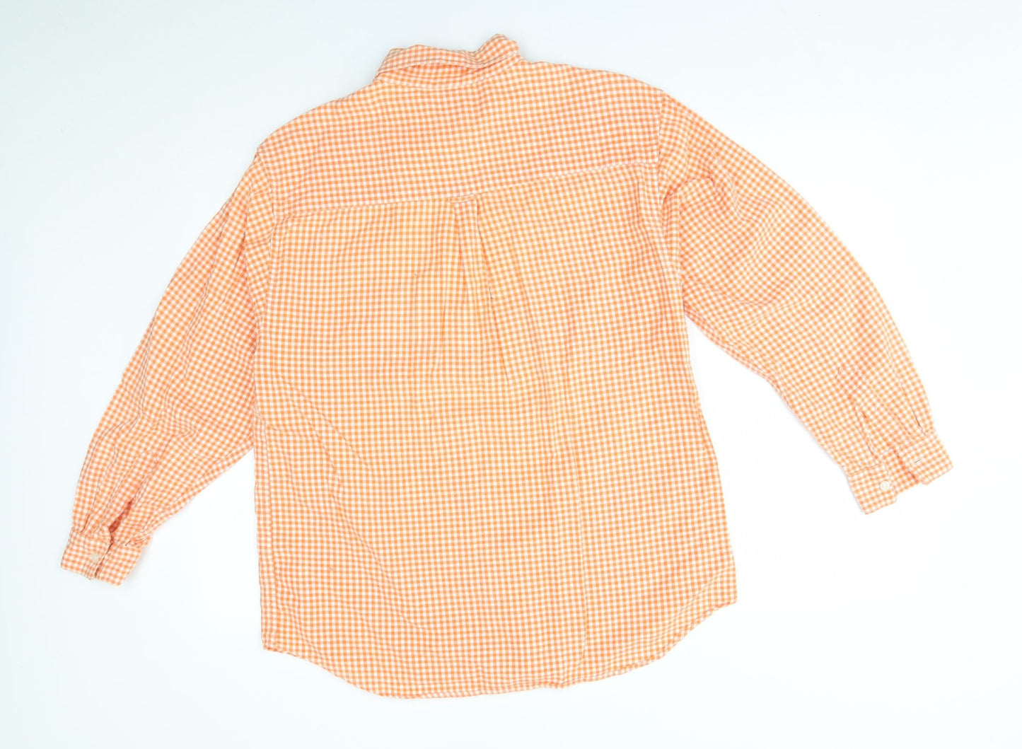 New Look Mens Orange Check   Button-Up Size L
