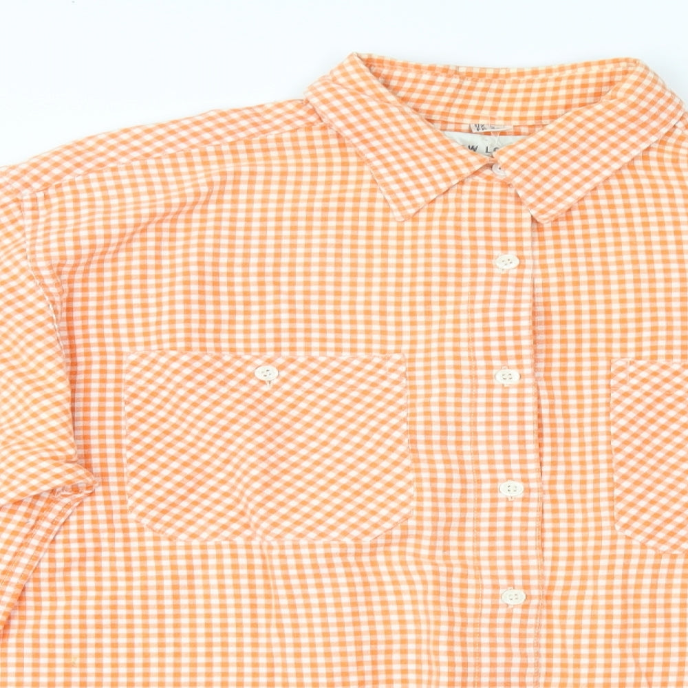 New Look Mens Orange Check   Button-Up Size L