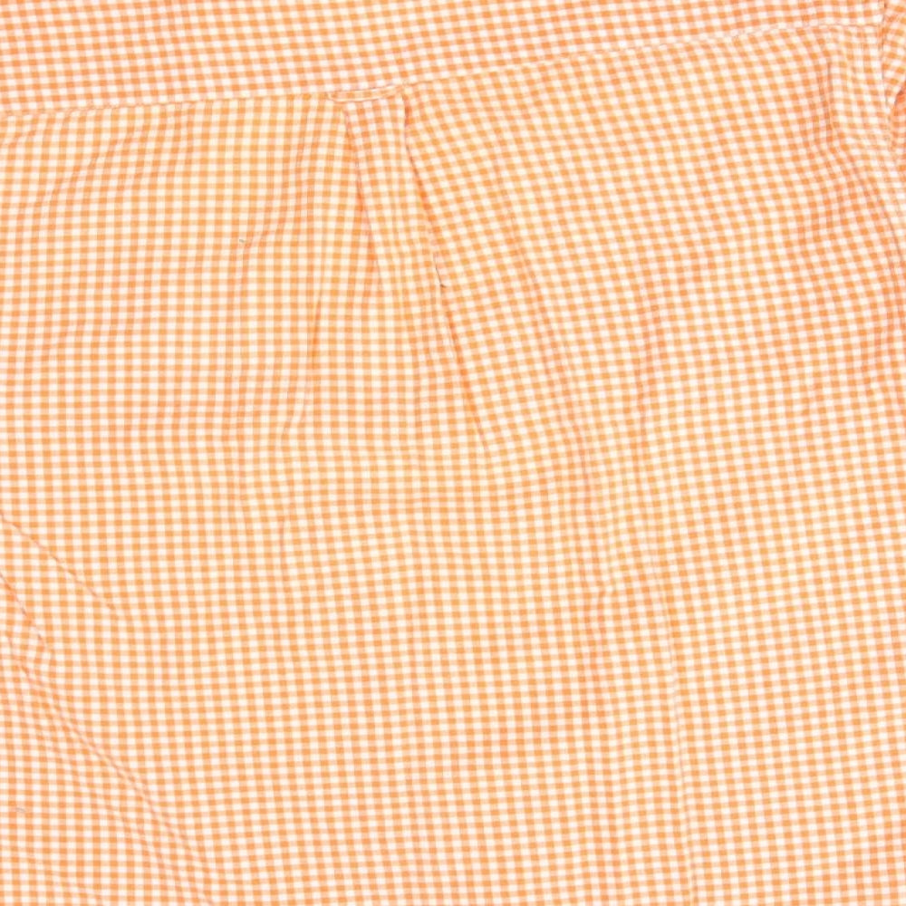 New Look Mens Orange Check   Button-Up Size L