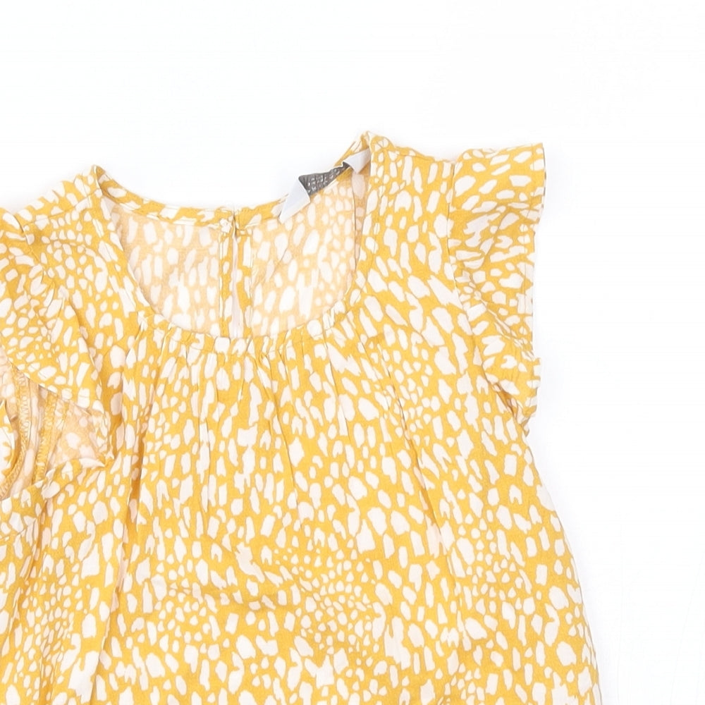 Primakr Girls Yellow Animal Print  Basic Blouse Size 3-4 Years
