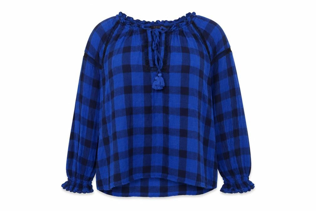 M&S Womens Blue Plaid  Pullover Jumper Size 20