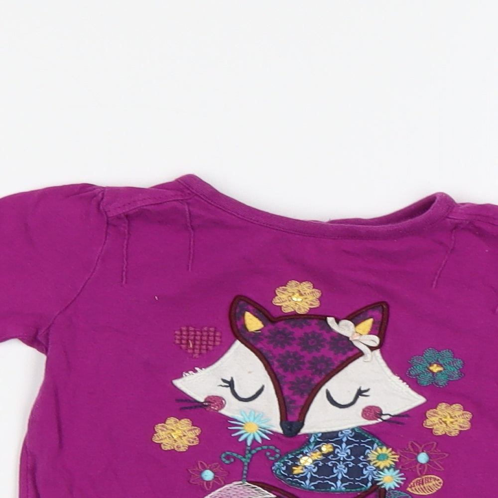 M&Co Baby Purple   Basic Blouse Size 9-12 Months  - Fox