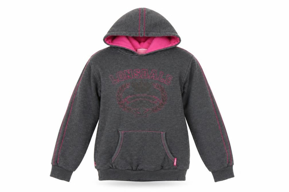 Womens UK 10 Regular Lonsdale Grey Pullover Hoodie