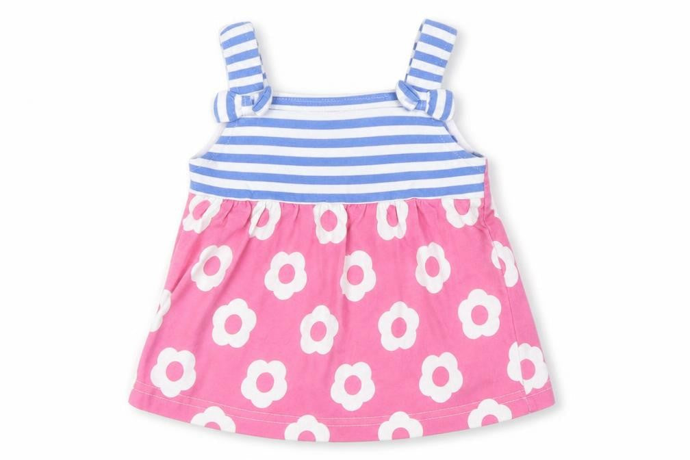 Front view of BlueZoo Baby Pink Floral A-Line, size 3-6, Months