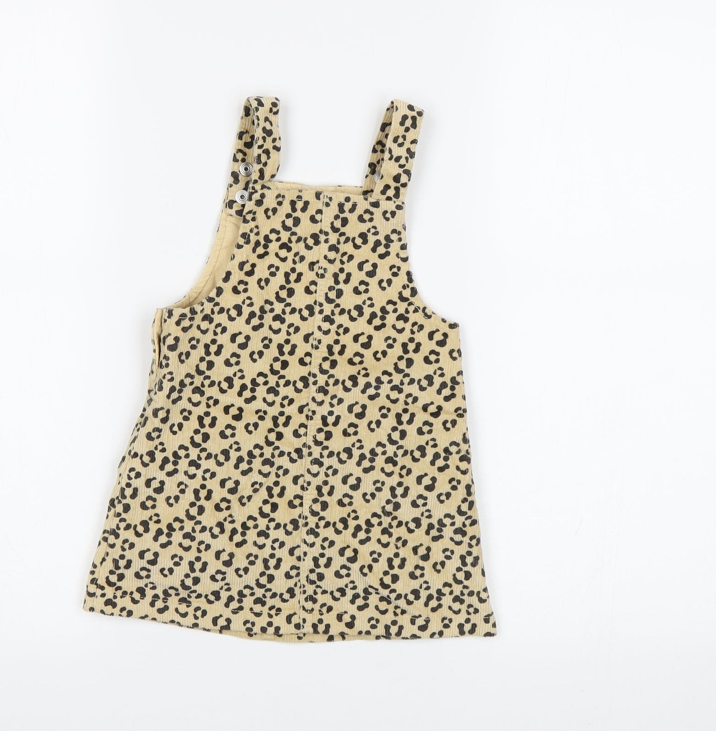 TU Baby Beige Animal Print  Pinafore/Dungaree Dress  Size 9-12 Months