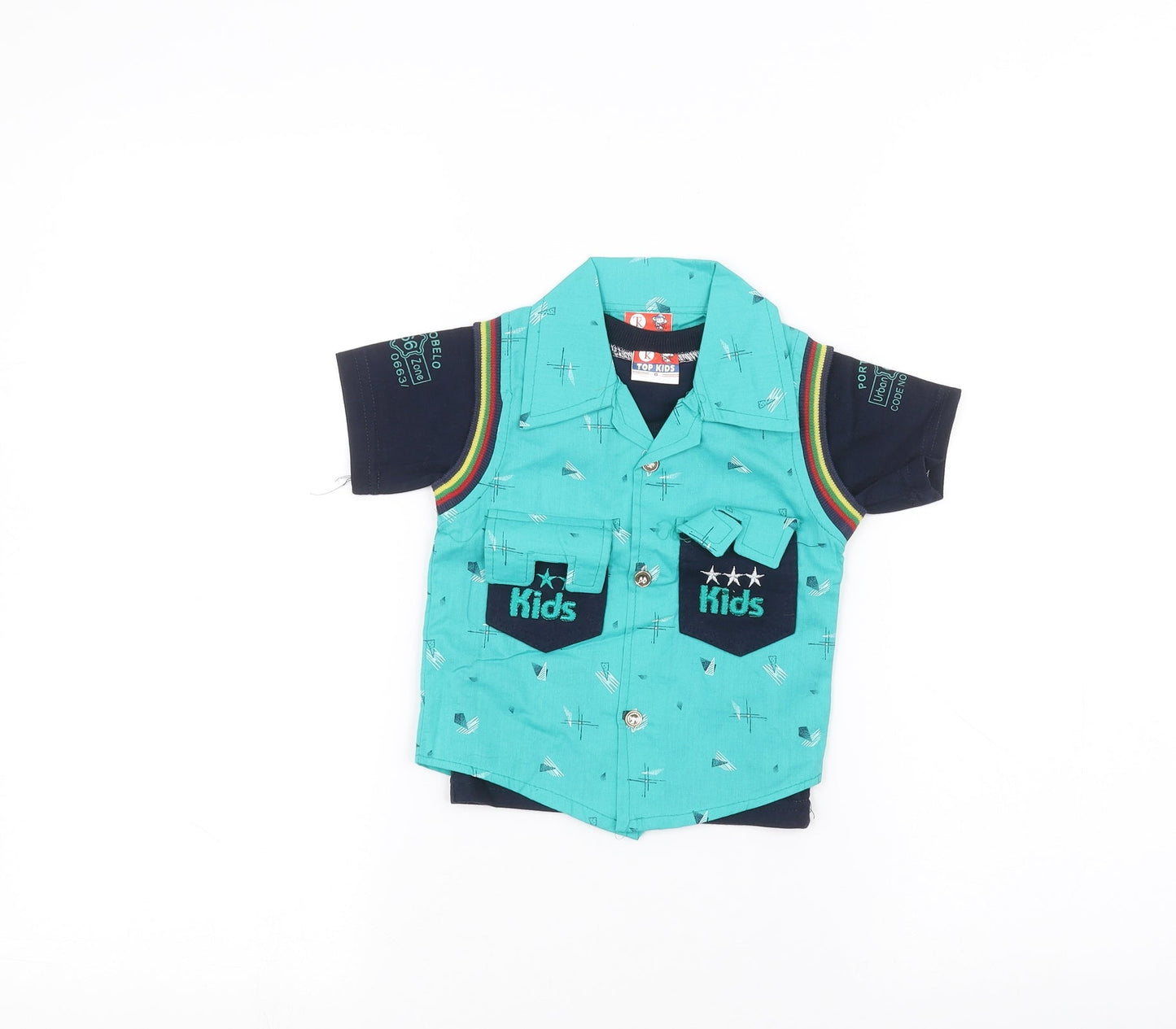 top kids Baby Blue   Basic Polo Size 0-3 Months