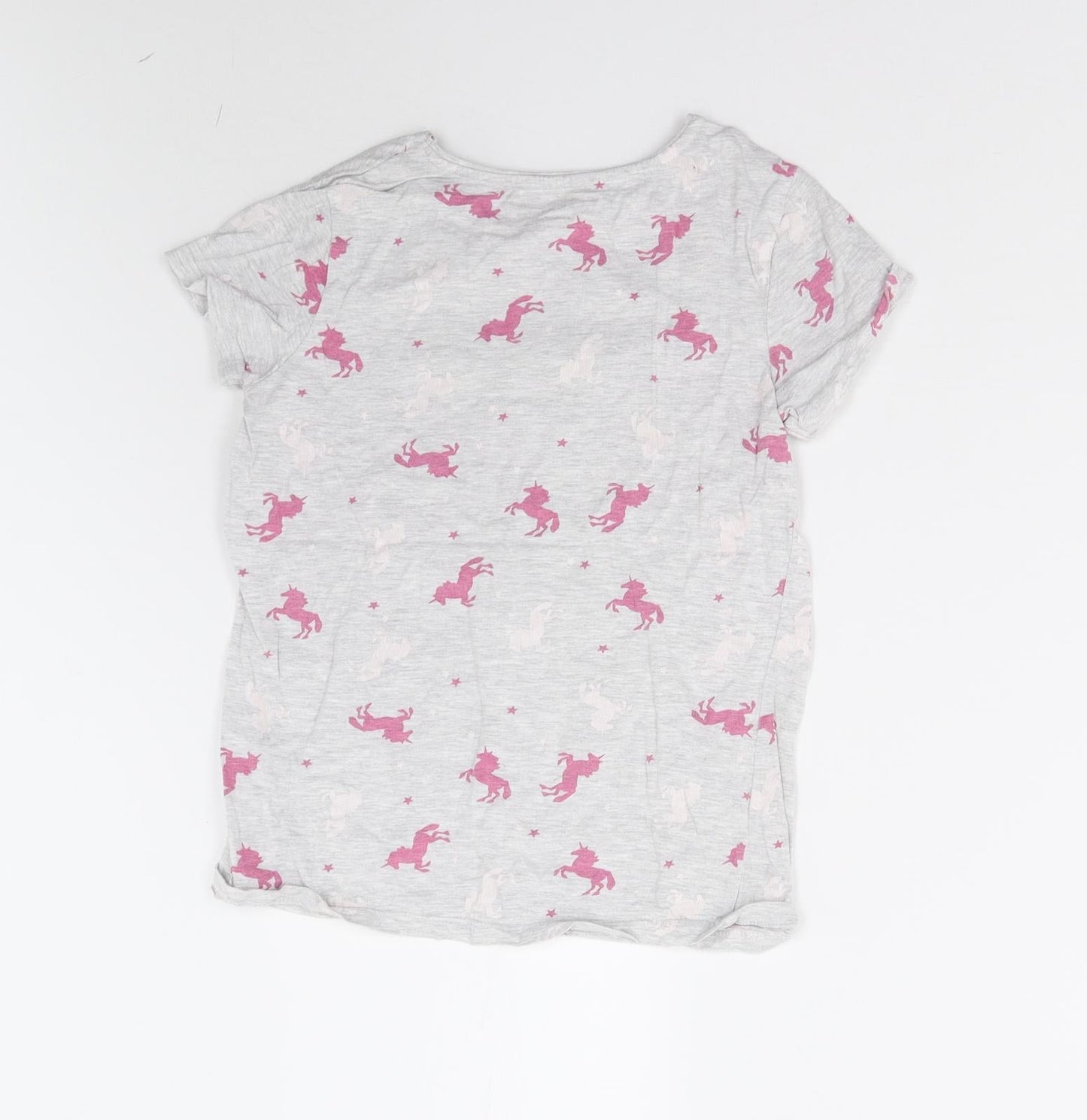 Primark Girls Grey Solid  Top Pyjama Top Size 10-11 Years  - Unicorns