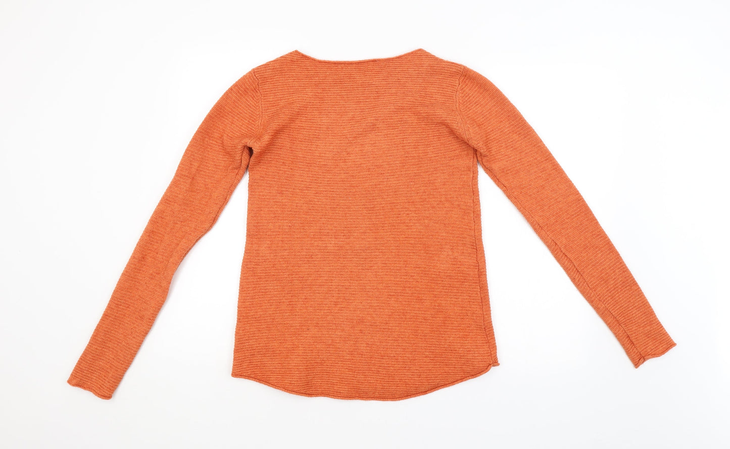 MEILY Womens Orange Striped  Pullover Jumper