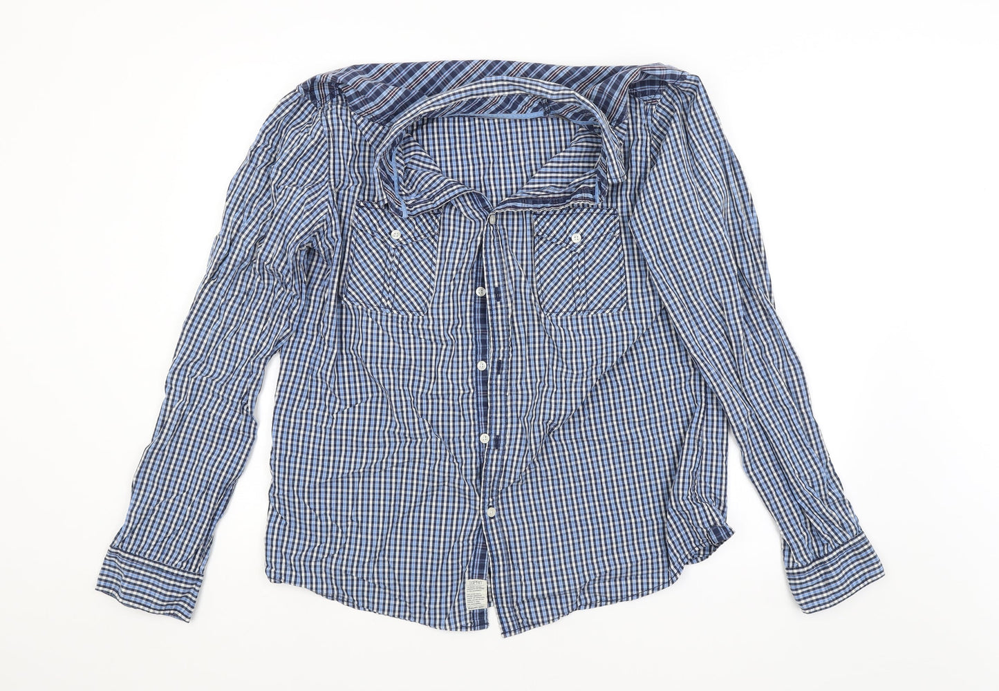 Preworn Mens Blue Check   Button-Up