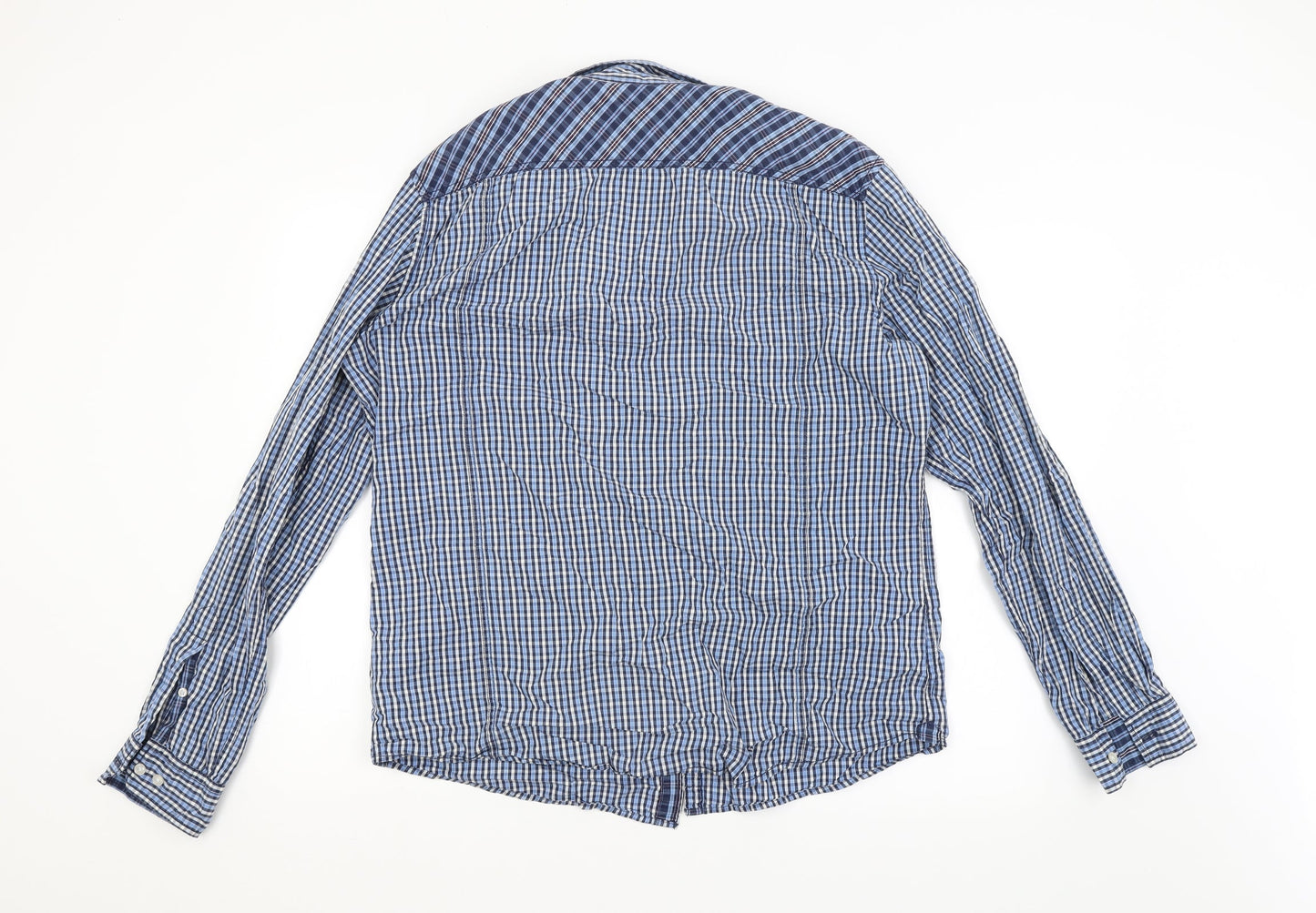 Preworn Mens Blue Check   Button-Up