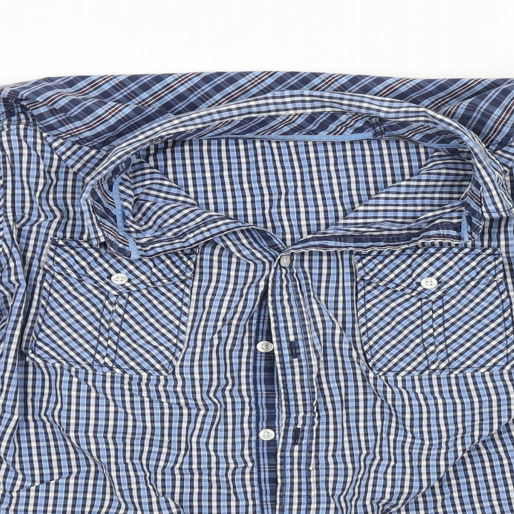 Preworn Mens Blue Check   Button-Up