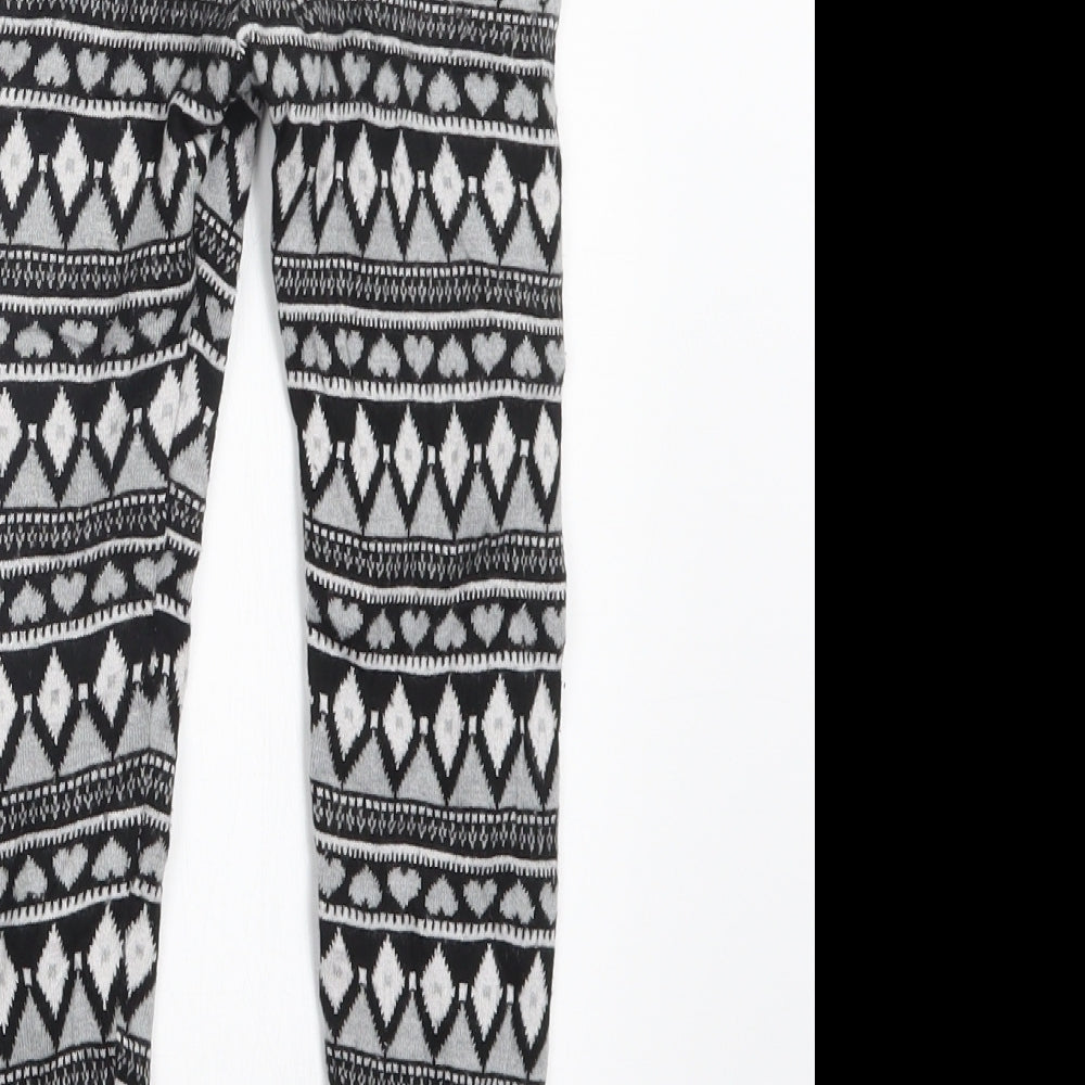 Primark Girls Black Geometric  Carrot Trousers Size 8-9 Years
