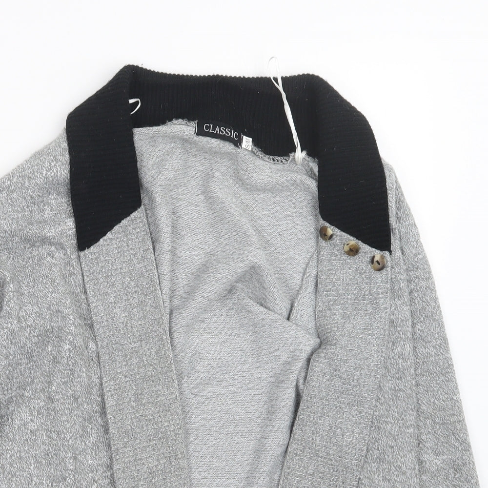 Classic Womens Grey  Knit Cardigan Jumper Size S