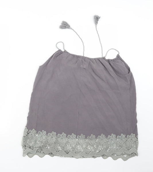 SHEILAY Womens Grey   Basic Tank Size M