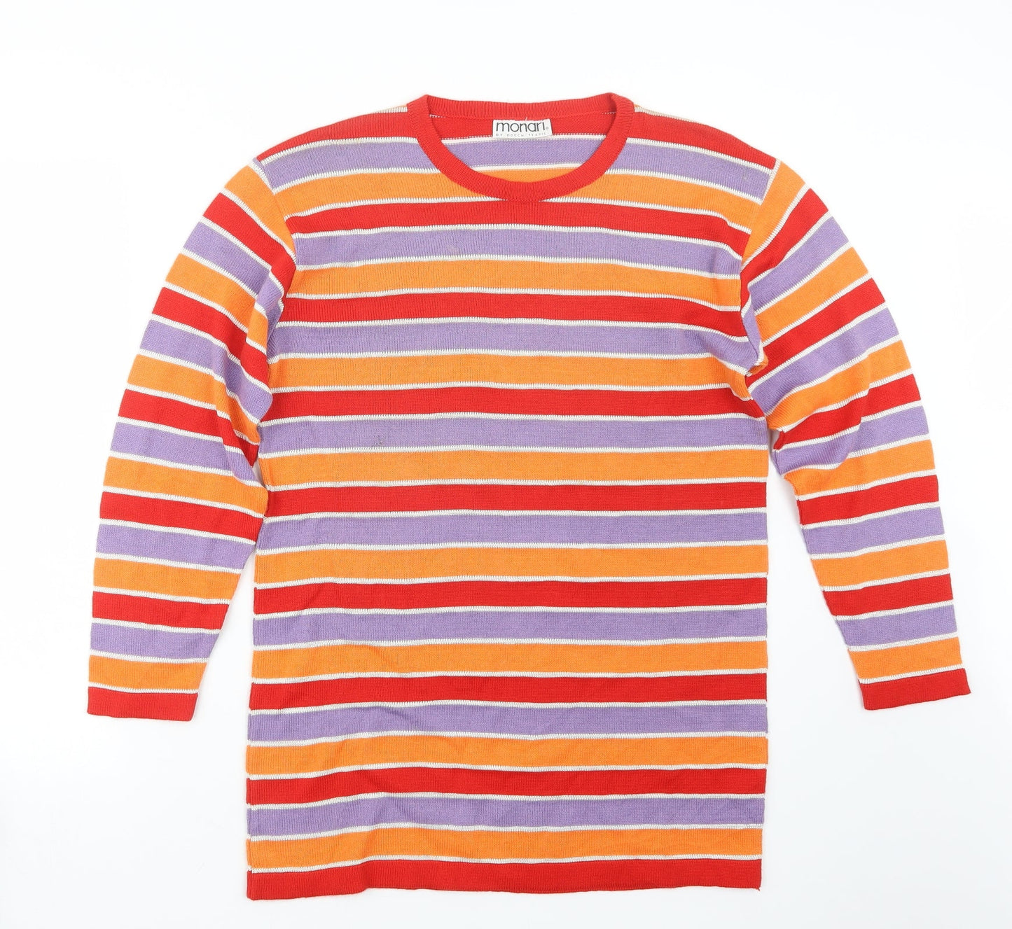 monari Womens Red Striped  Pullover Jumper Size 8