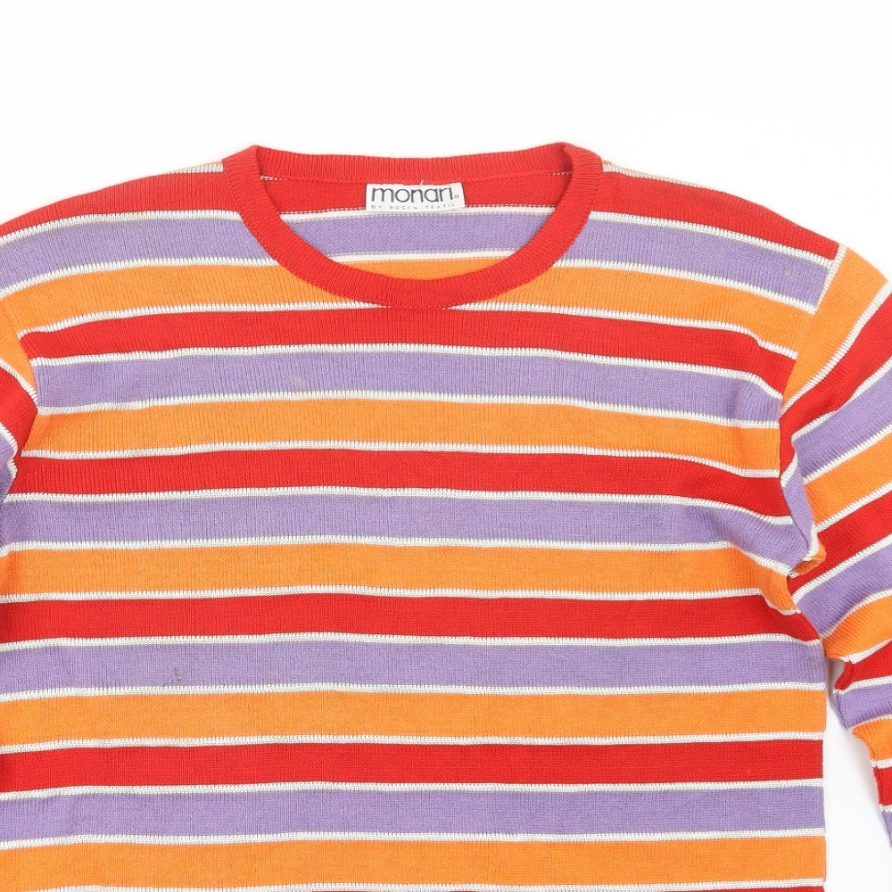 monari Womens Red Striped  Pullover Jumper Size 8