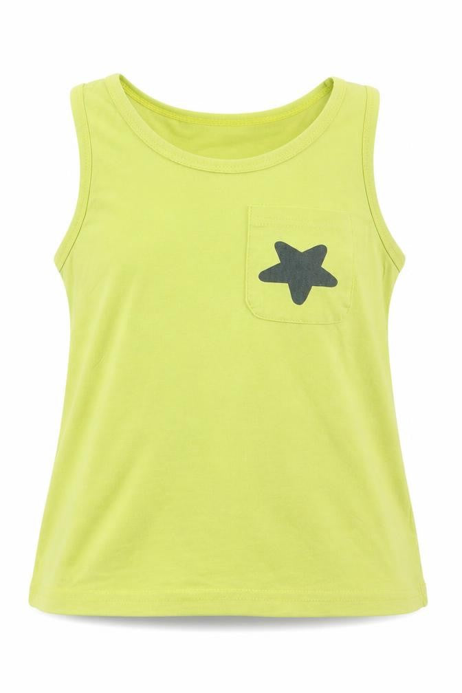 mud kingdom Girls Green   Basic Tank Size 6-7 Years