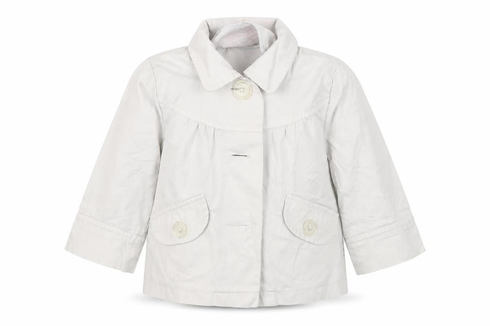 Front view of Tammy girls’ white jacket, size 10-11, years