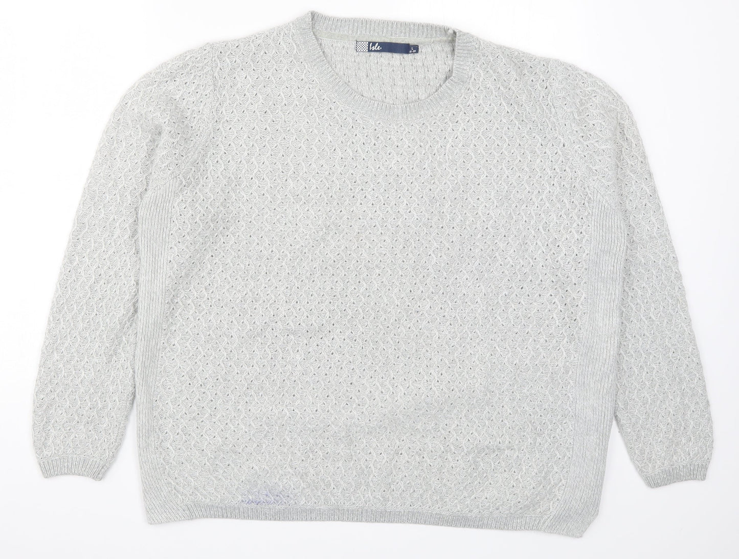 Isle Womens Grey  Knit Pullover Jumper Size 18
