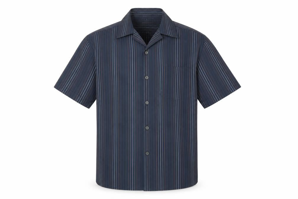 Springfield Mens Blue Striped   Button-Up Size L