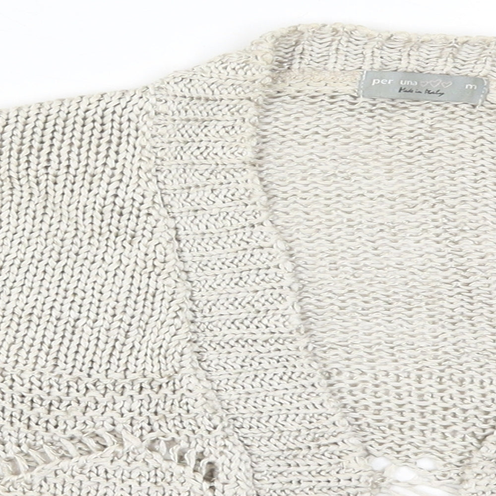 Per Una Womens Beige  Knit Cardigan Jumper Size M
