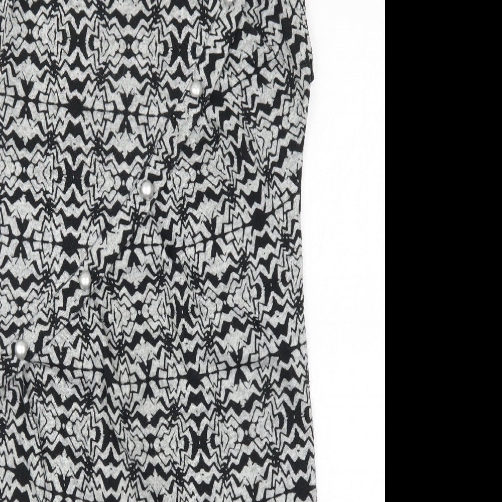 Jasmine Womens Grey Geometric  A-Line  Size 8
