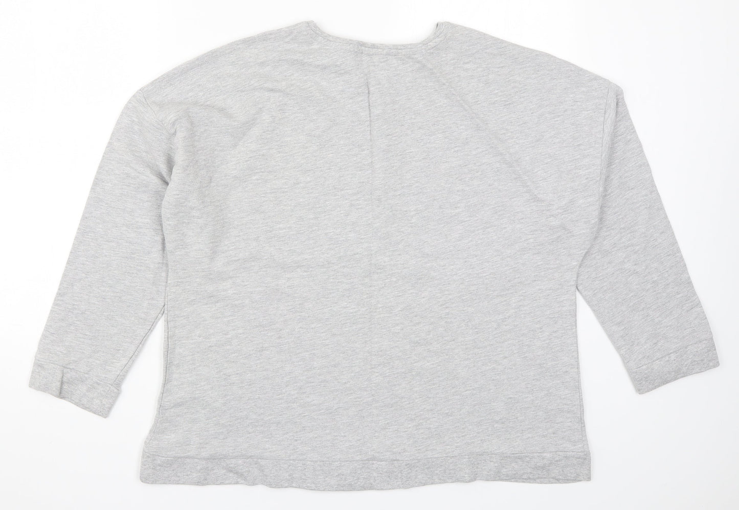 Be You Womens Grey Floral  Pullover Sweatshirt Size 16