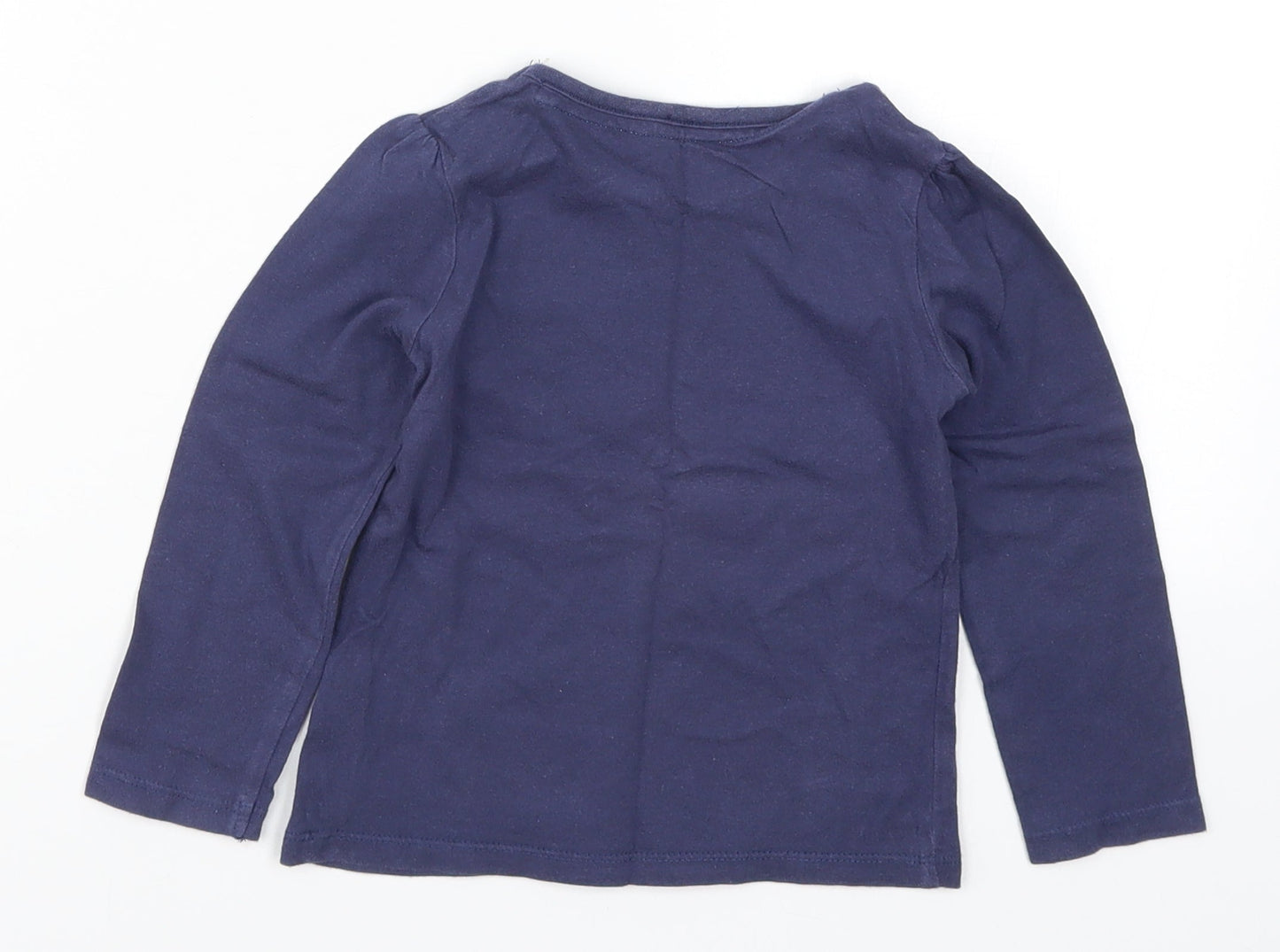TU Girls Blue   Basic T-Shirt Size 18-24 Months  - Butterflies