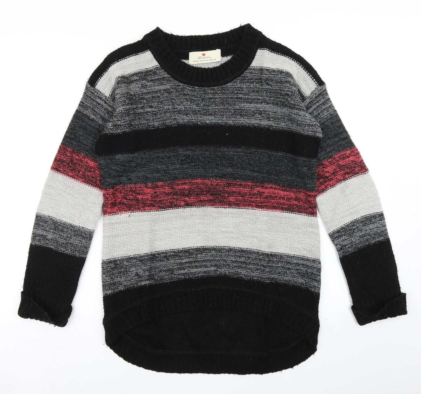 Atmosphere Womens Black Striped Knit Pullover Jumper Size S
