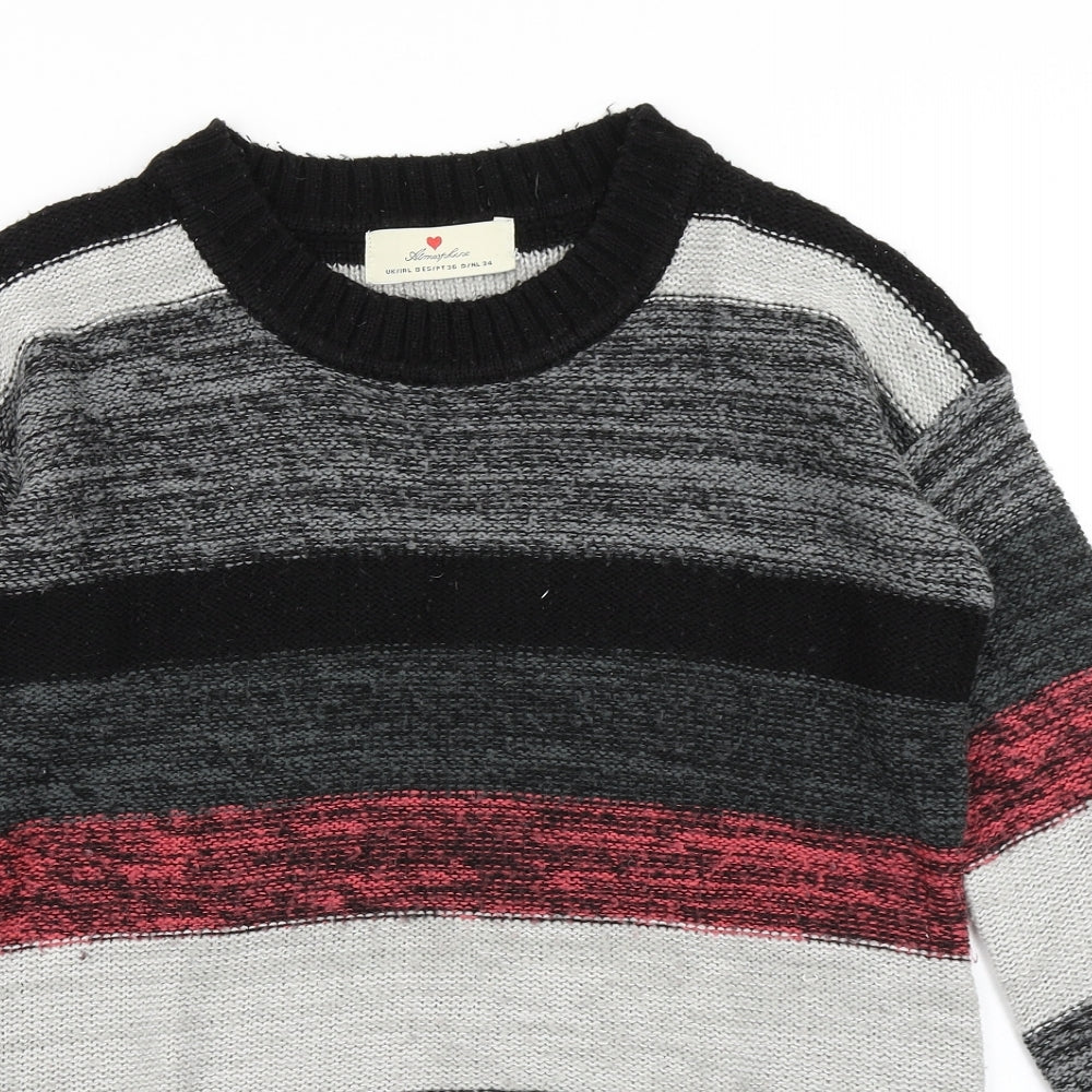 Atmosphere Womens Black Striped Knit Pullover Jumper Size S