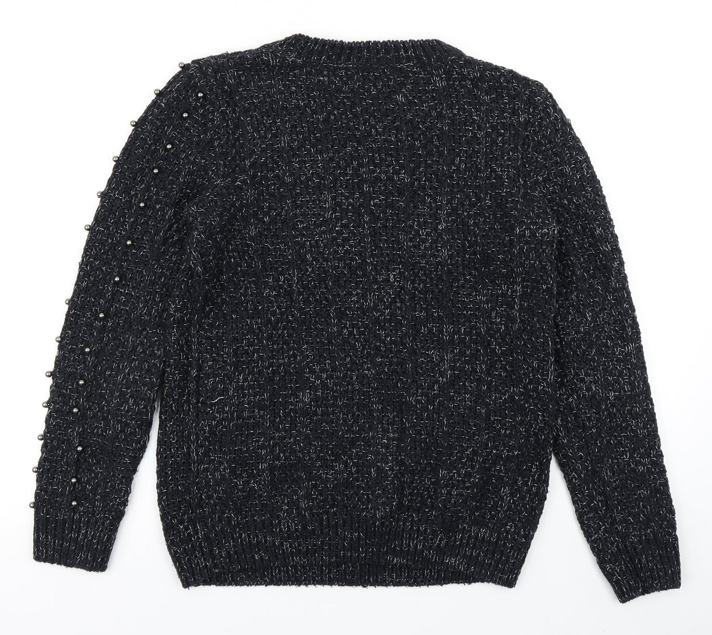 Papaya Womens Black  Knit Pullover Jumper Size S