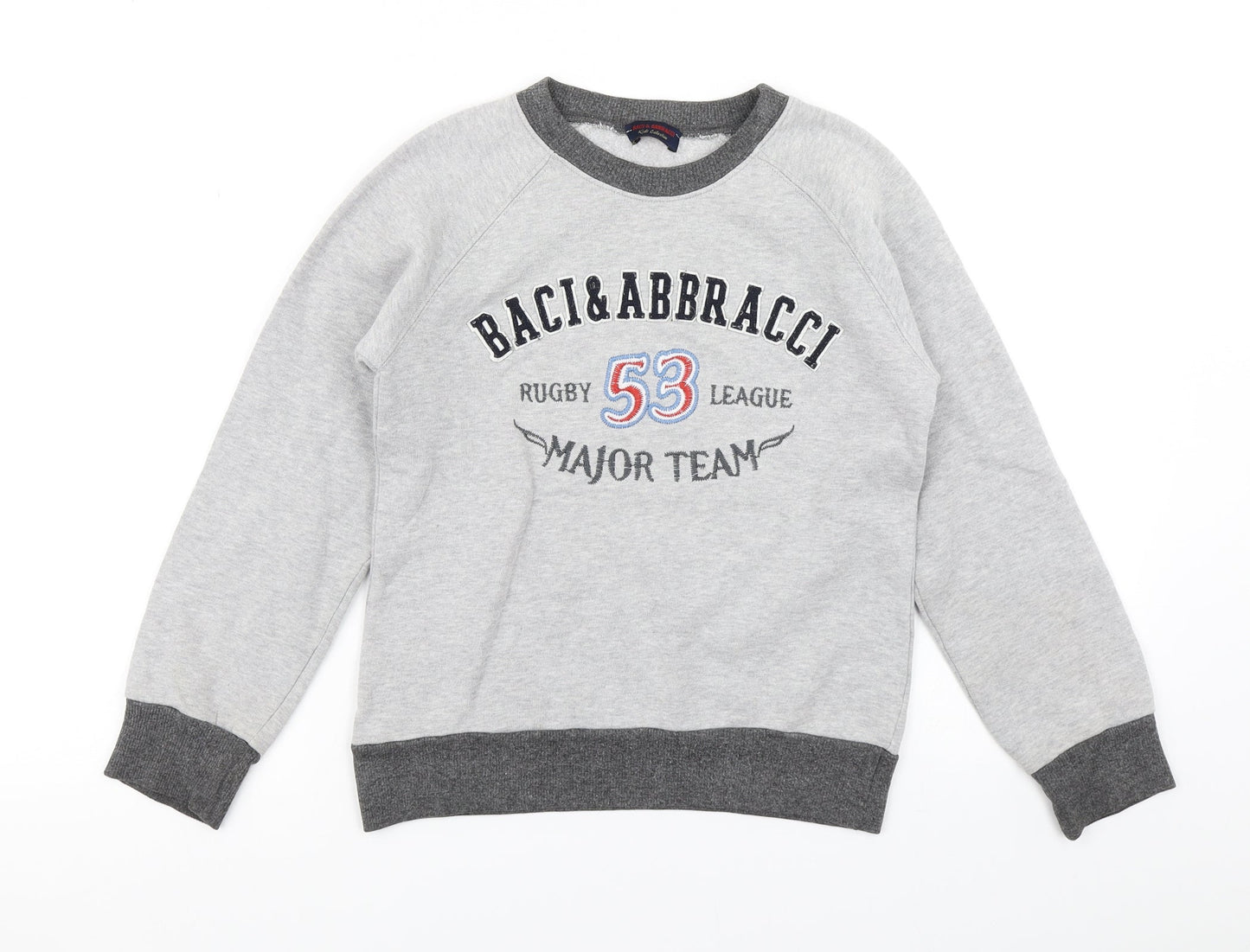 Baci & Abbracci Boys Grey Colourblock  Pullover Sweatshirt Size S