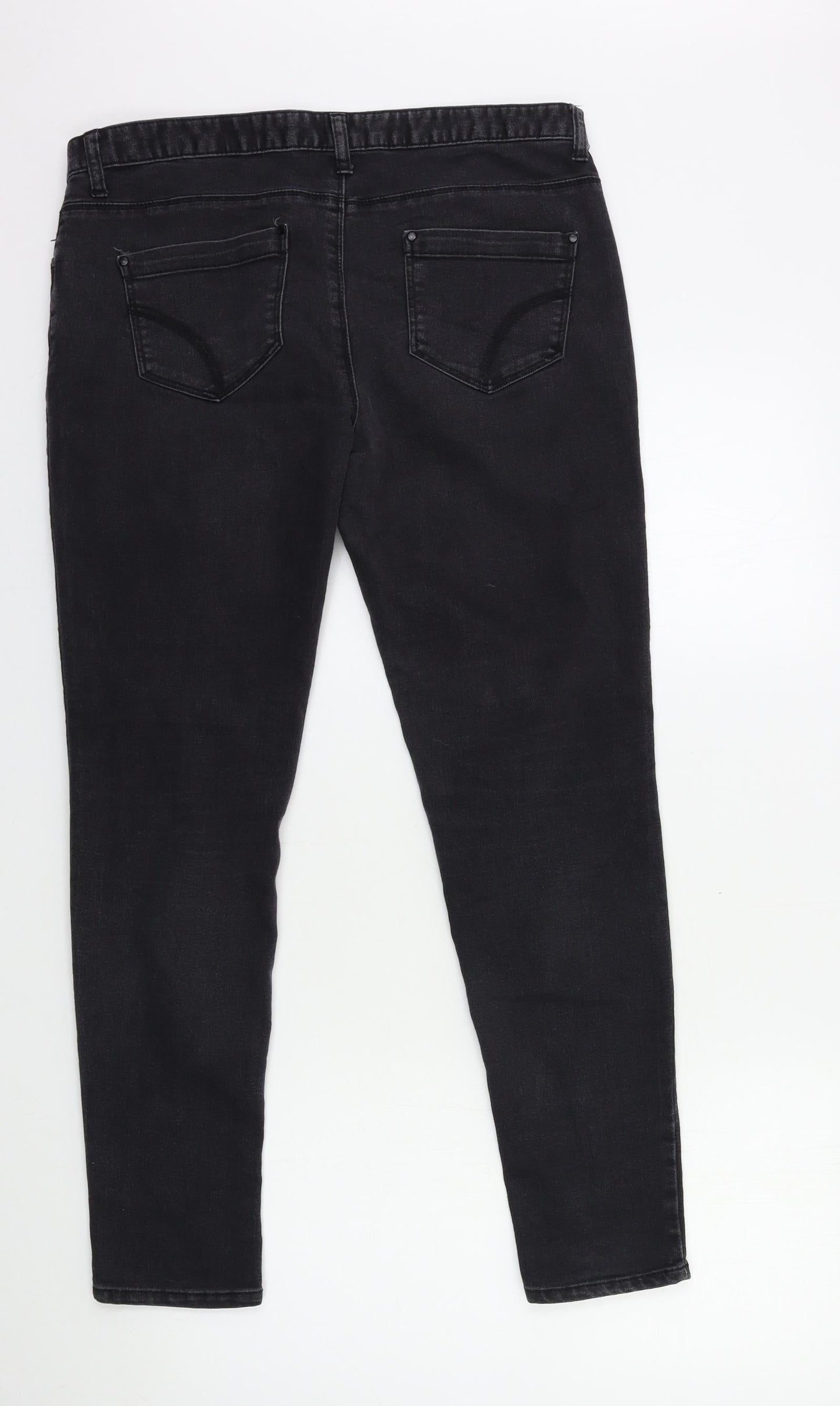 Denim & Co. Womens Black  Denim Skinny Jeans Size 14 L27 in