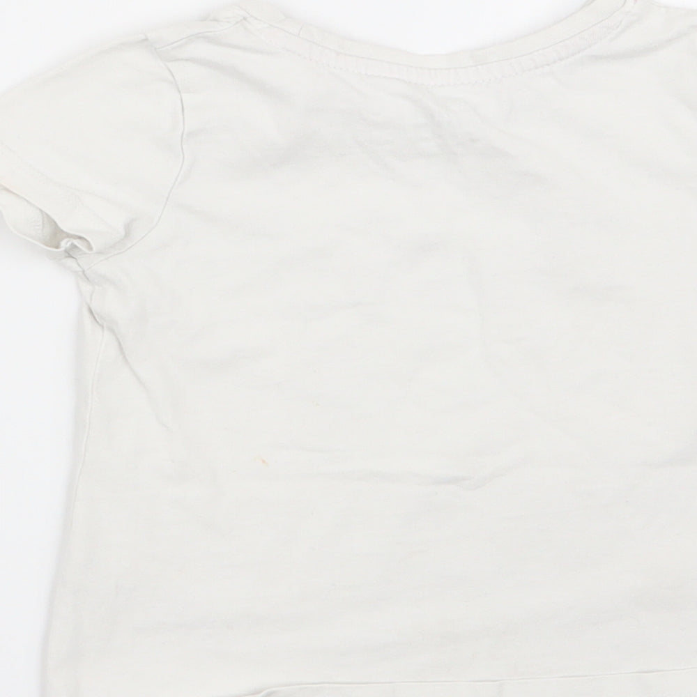 Nutmeg Girls White   Basic T-Shirt Size 2-3 Years