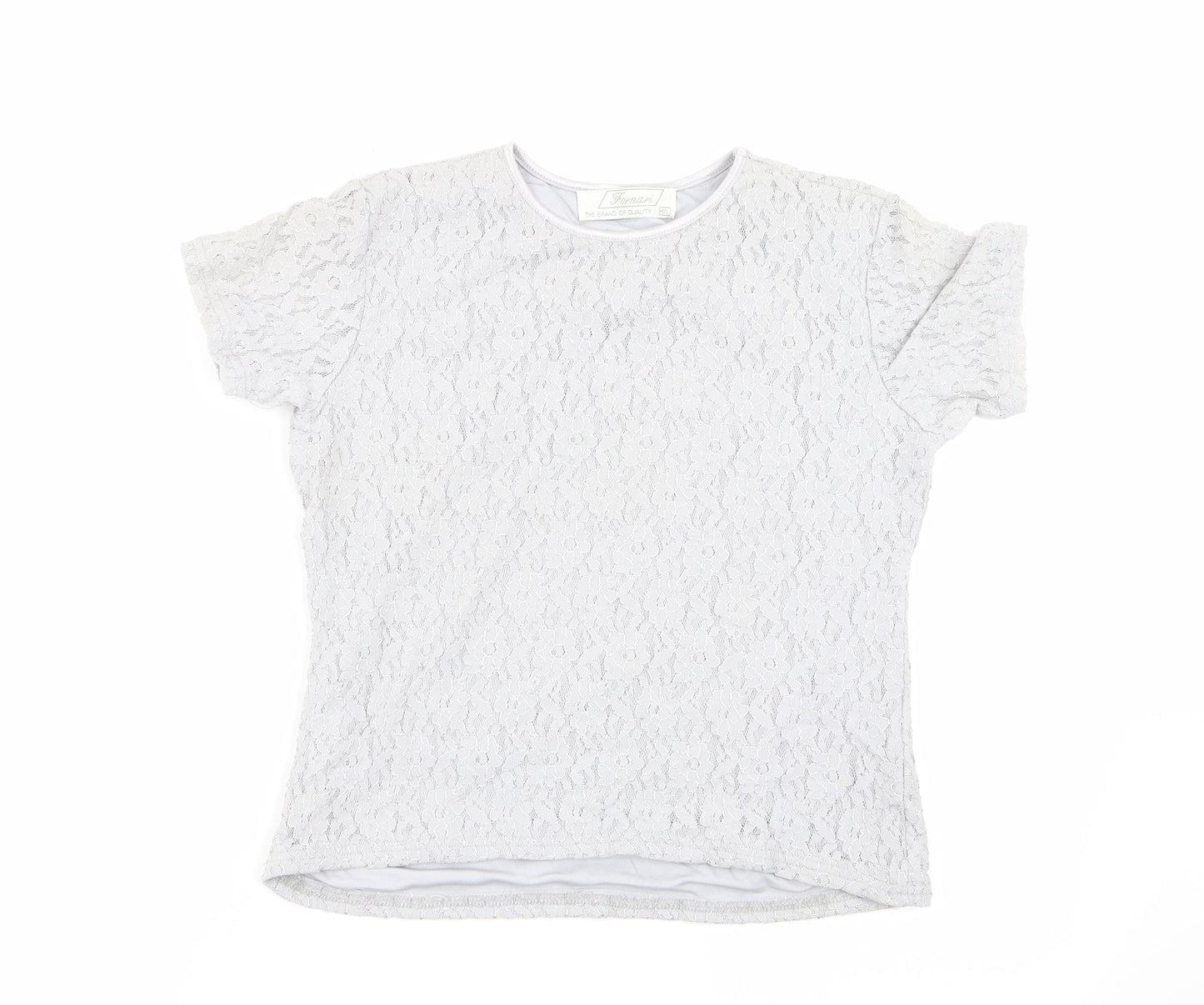 Preworn Womens Grey Floral  Basic T-Shirt Size M