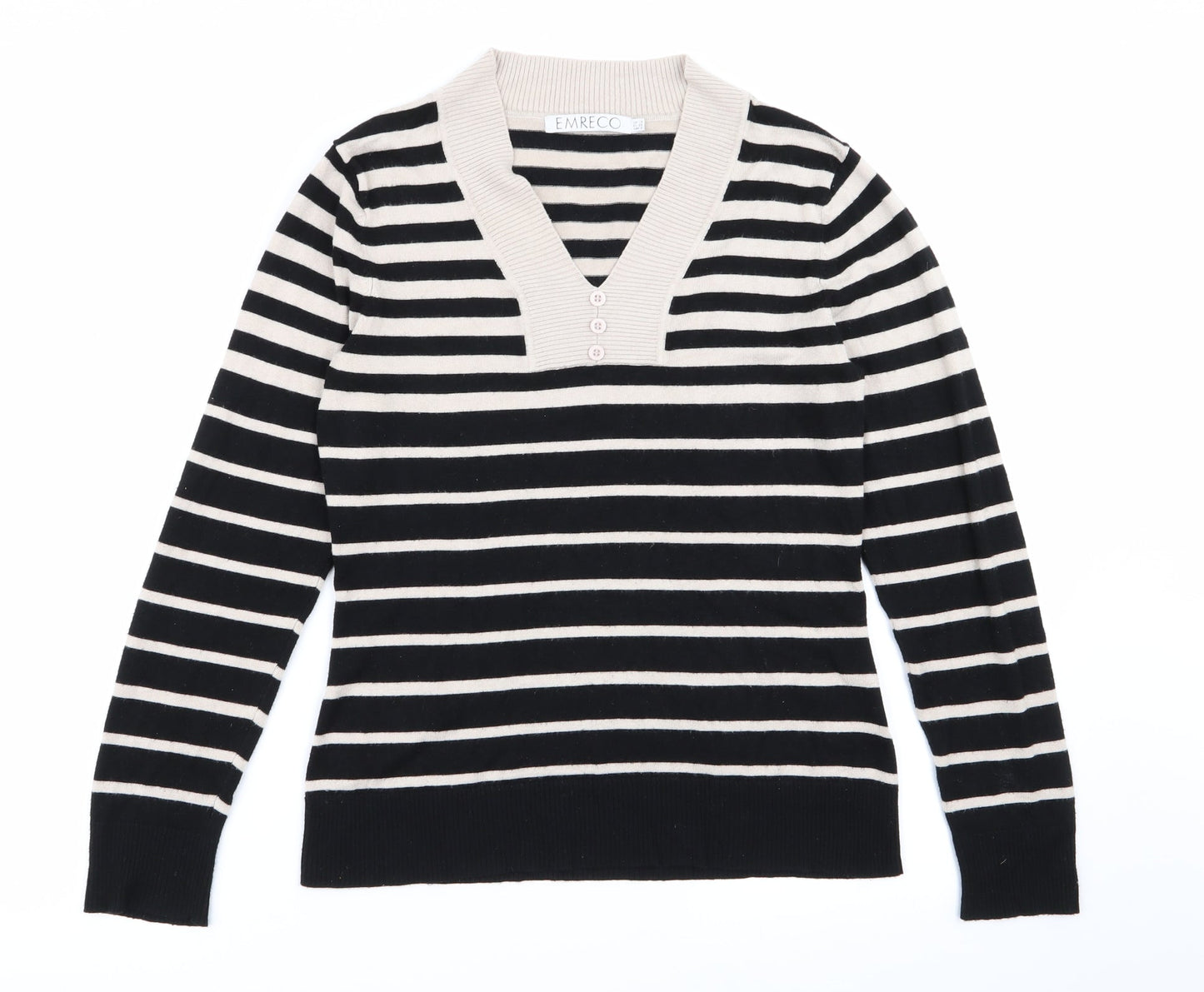 Emreco Womens Multicoloured Striped  Pullover Jumper Size 10