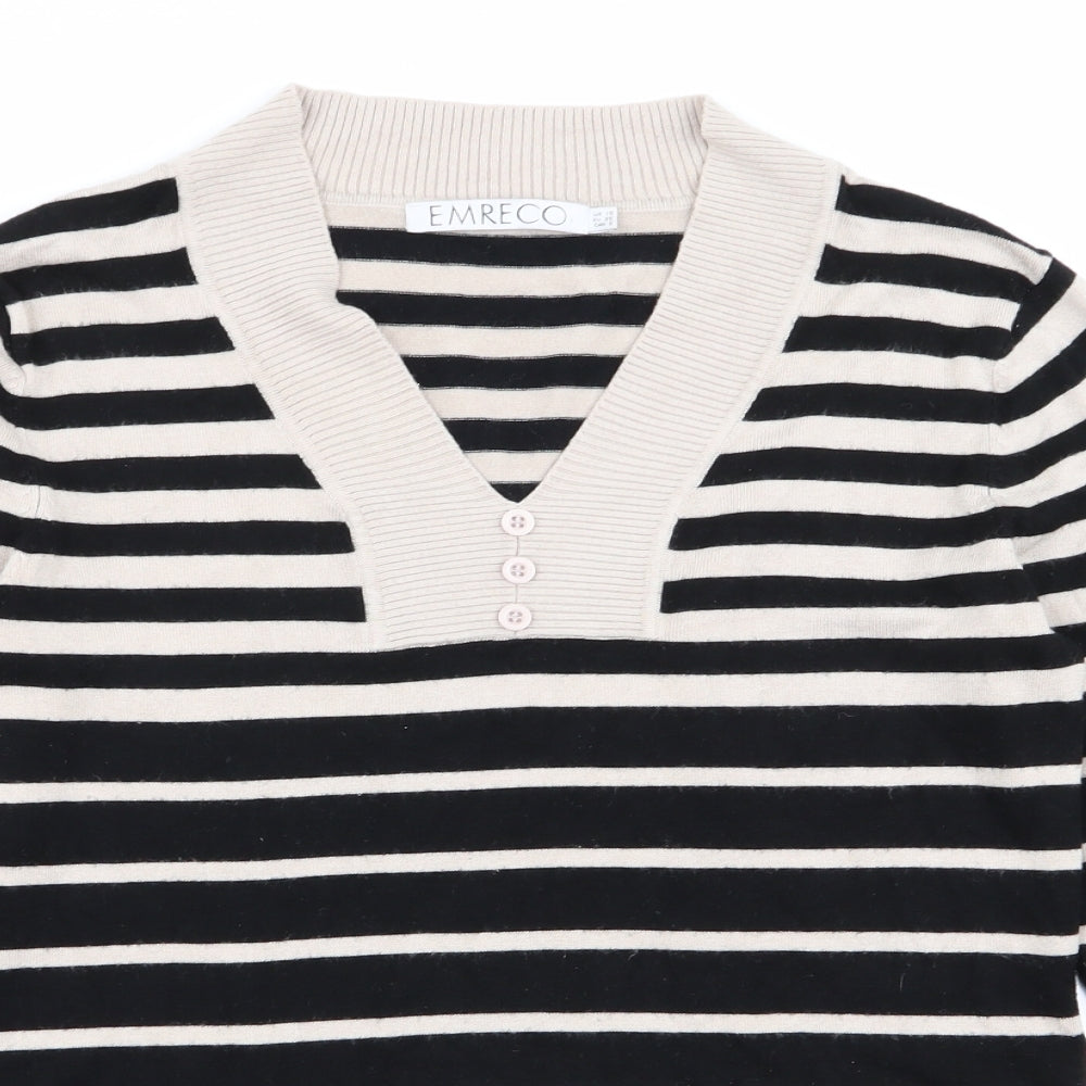 Emreco Womens Multicoloured Striped  Pullover Jumper Size 10
