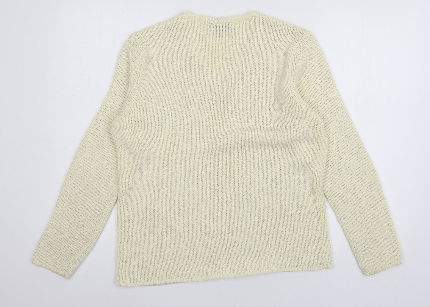 Diane & White Womens Ivory  Knit Pullover Jumper Size M