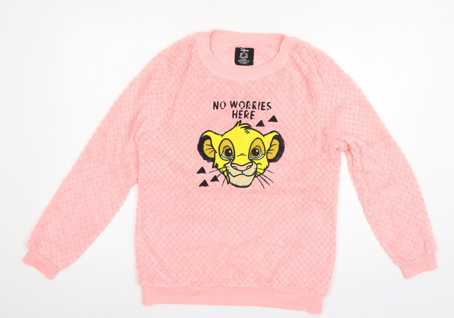 Disney Womens Pink Solid Microfibre Top Pyjama Top Size 6  - Lion King