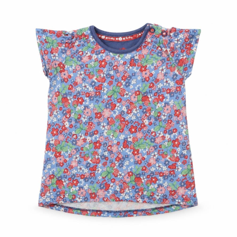 Front view of Tu girls’ multicoloured floral basic t-shirt, size 6-9, months