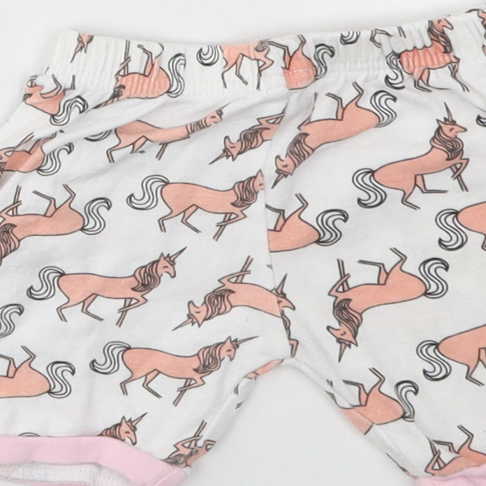 Preworn Girls Multicoloured Animal Print  Capri Trousers Size 12-18 Months
