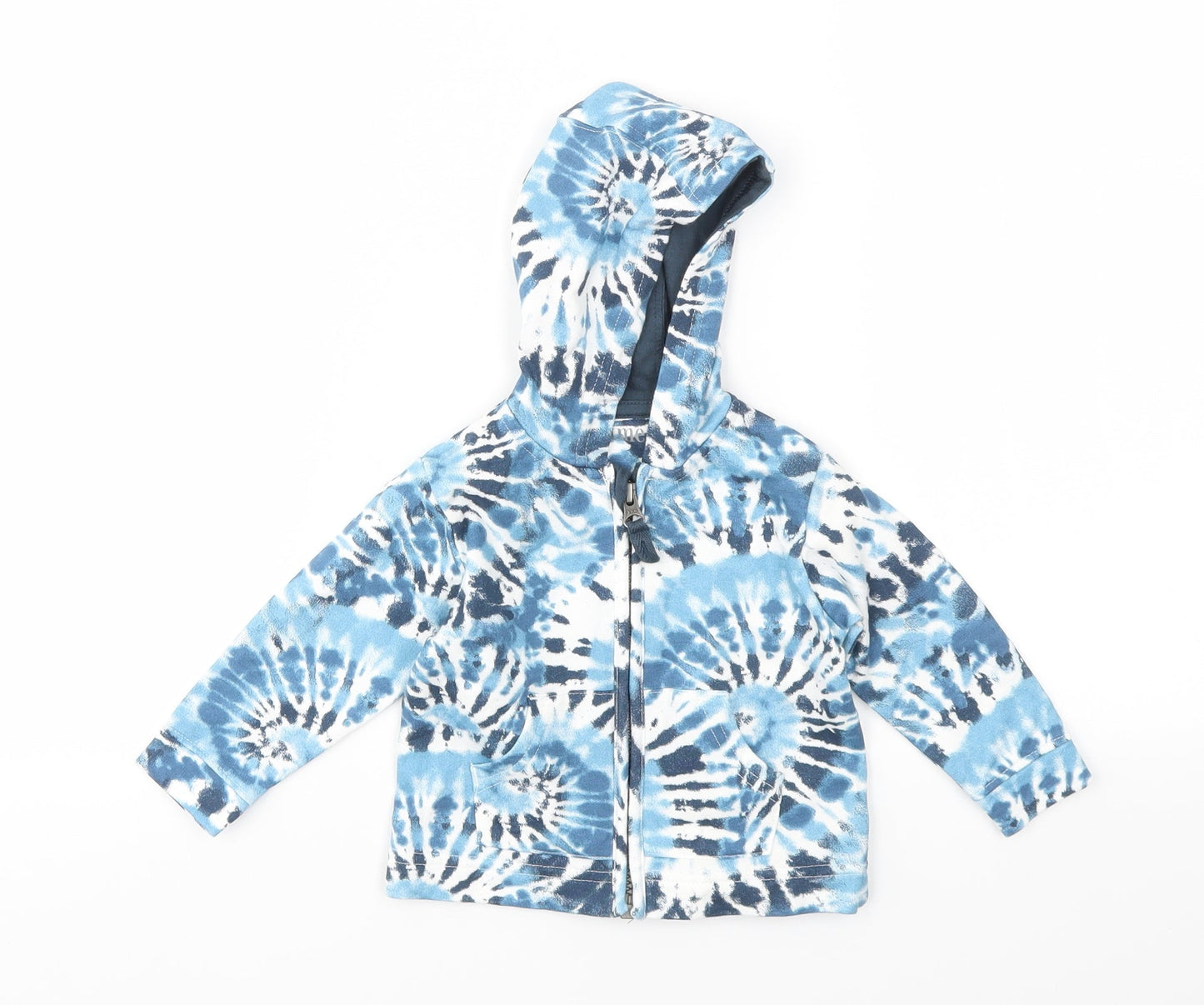 Nutmeg Girls Blue Geometric  Full Zip Jumper Size 3-6 Months