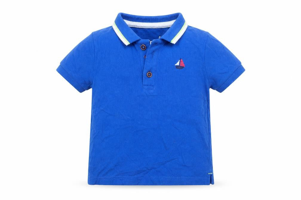Front view of F&F Baby Blue Basic Polo, size 18-24, Months